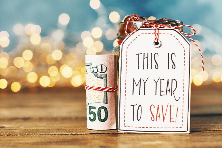 This is my year to save more money label card